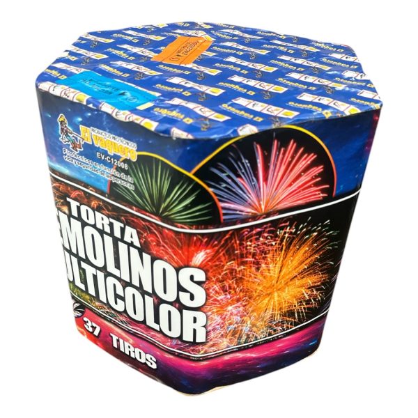Torta 37 tiros remolinos multicolor